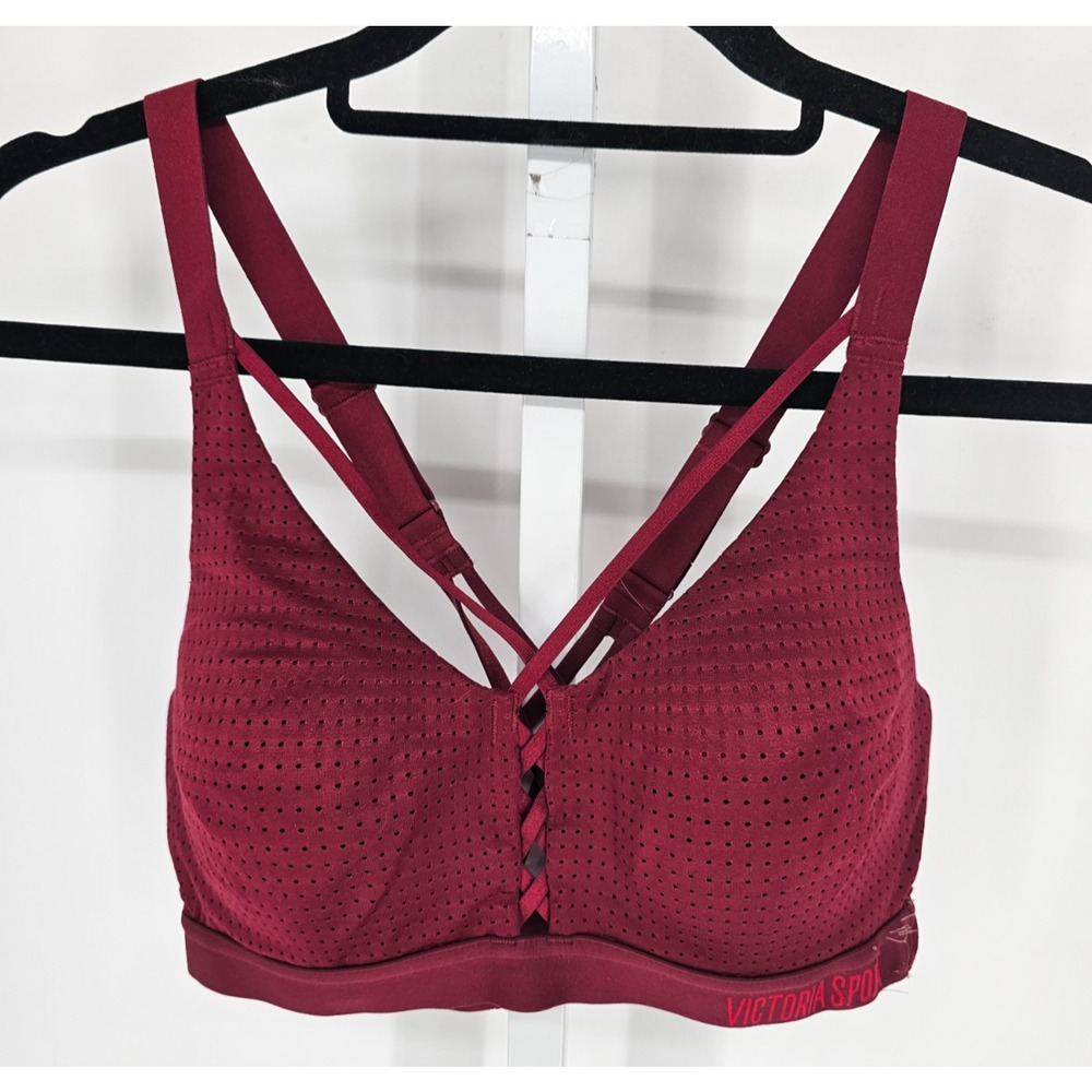 Lightweight by Victorias Secret Sz 34B Sports Bra Strappy Dark Red